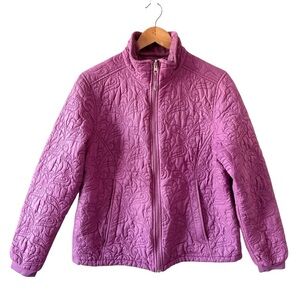 L.L. Bean Purple Floral Quilted Primaloft Jacket